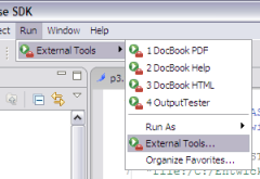 Screenshot Eclipse MenÃ¼ External Tools