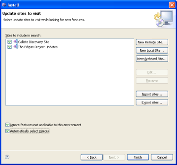 Screenshot Eclipse Install