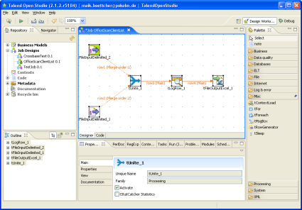 Screenshot: Talend Open Studio